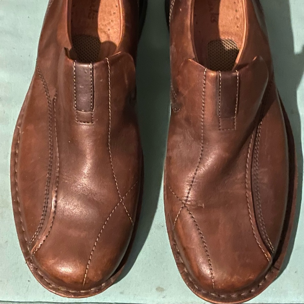 Clarks Mens Brown Bradley Slip-On Shoes Size 12M $40